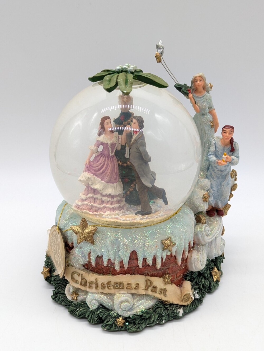 Vintage Charles Dickens Heritage Christmas Past Musical Silver Bells Snowglobe